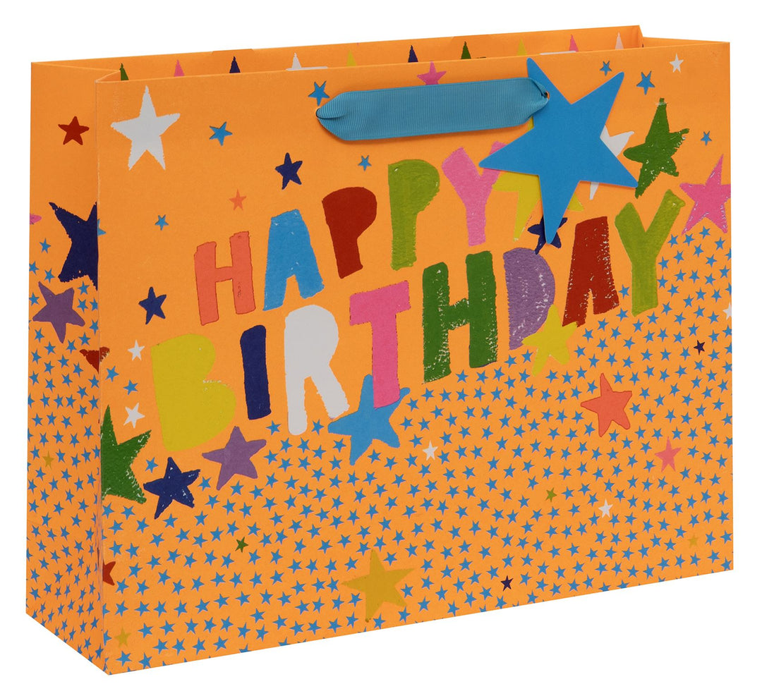 HAPPY BIRTHDAY STARS LARGE LANDSCAPE BAG