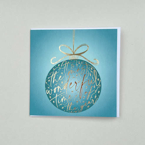 Most Wonderful Time of the Year Teal Bauble