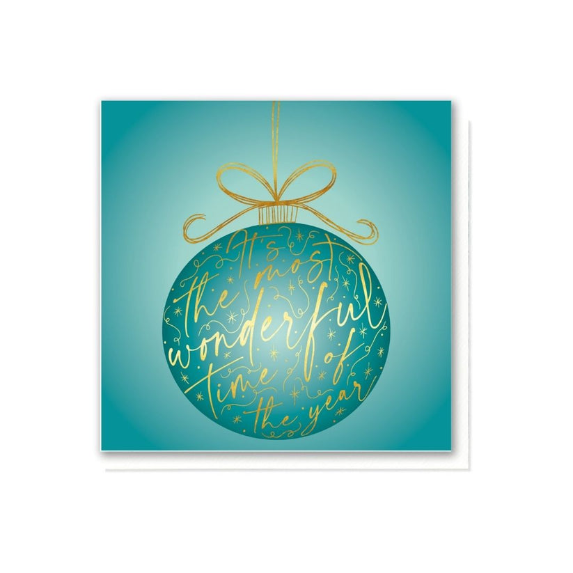Most Wonderful Time of the Year Teal Bauble