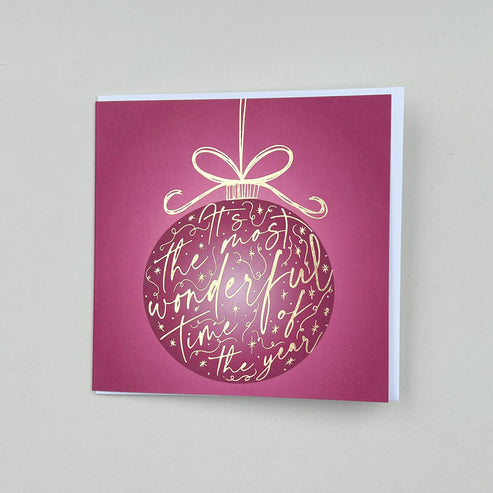 Most Wonderful Time of the Year Burgundy Bauble