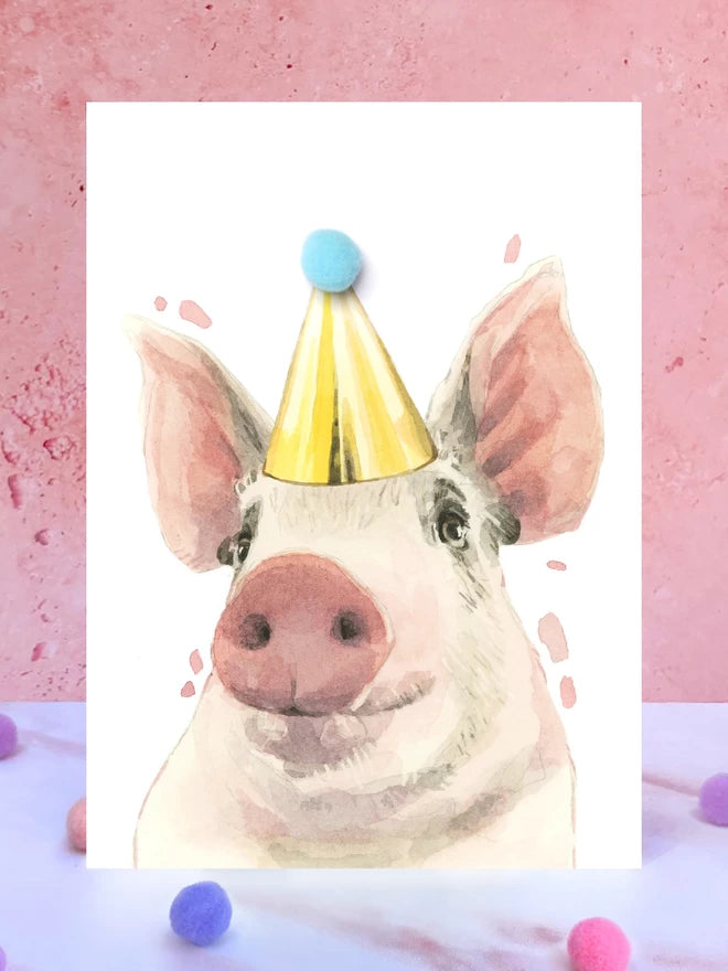 Pig Pompom Birthday