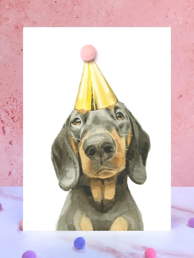 Dachshund Pompom Birthday
