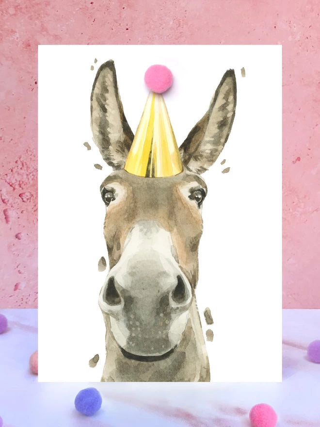 Donkey Pompom Birthday