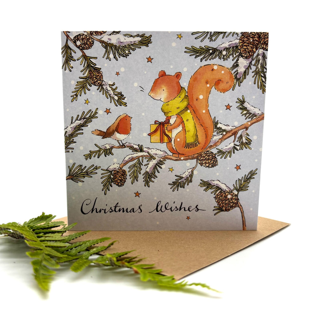 Squirrel and Robin Pack of 5 Christmas Cards