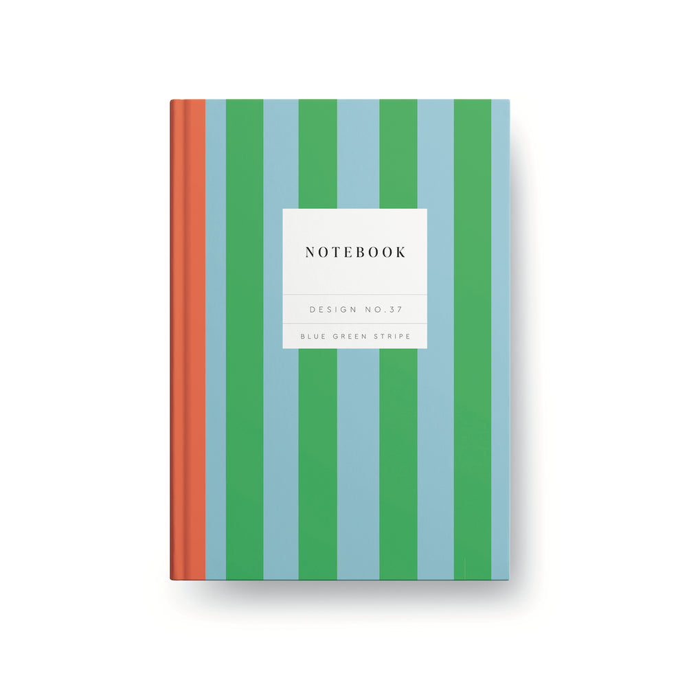 Design No.37 Blue Green Stripe Kaleido Hardback Notebook