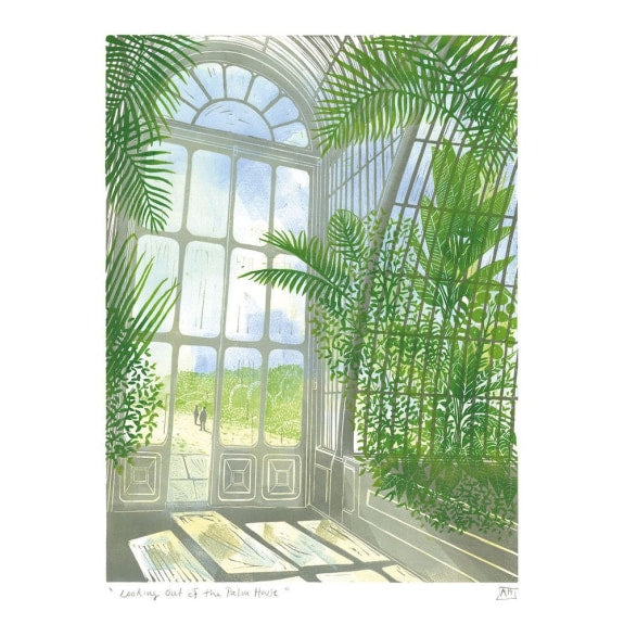 LOOKING OUT OF THE PALM HOUSE