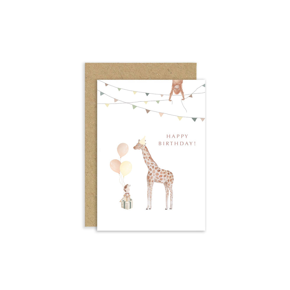 Giraffe & Hedgehog Happy Birthday