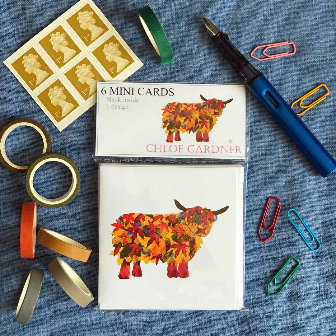LEAF HIGHLAND COW MINI CARD PACK