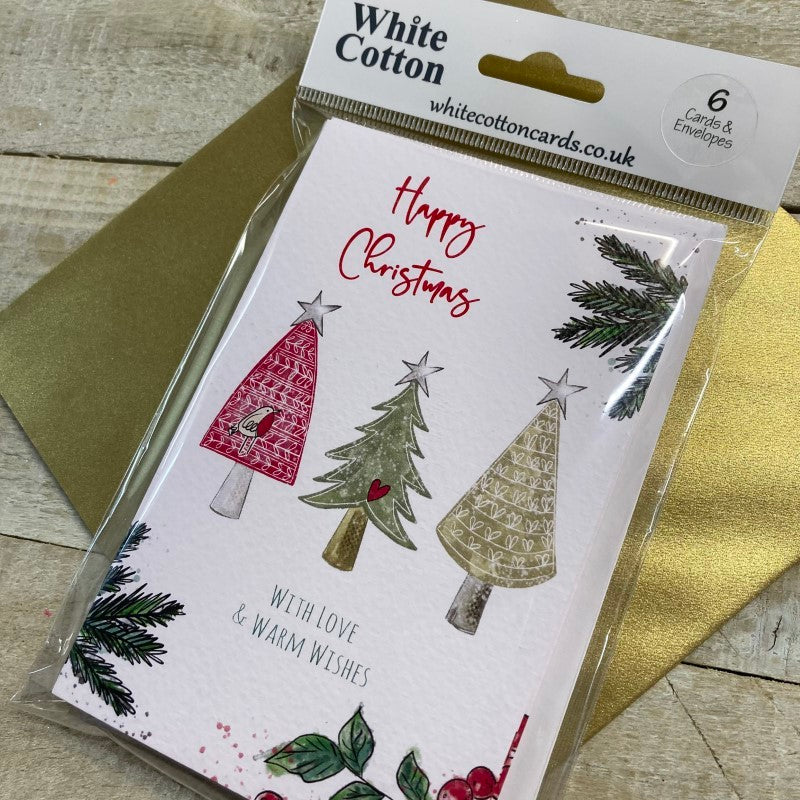 Happy Christmas Trees Mini Card Pack