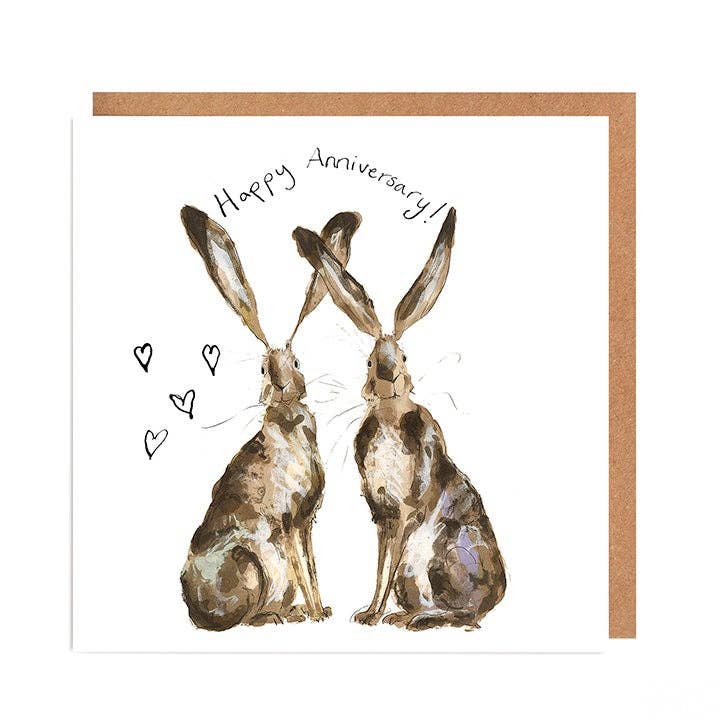 Lil & Gina Pair of Hares Happy Anniversary