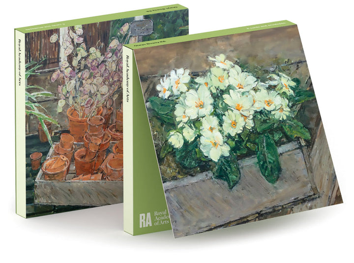 Floral Primroses and Terracotta Plant Pots Notecard Wallet