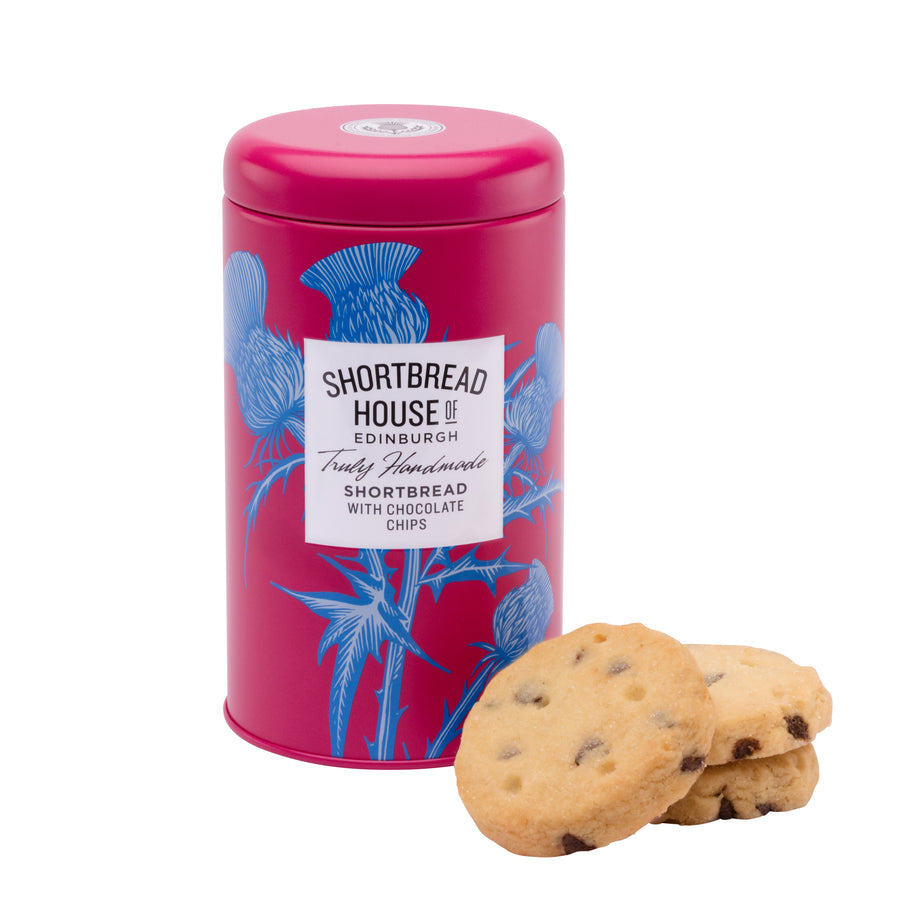 Tin of Truly Handmade Shortbread Biscuits with Chocolate Chips