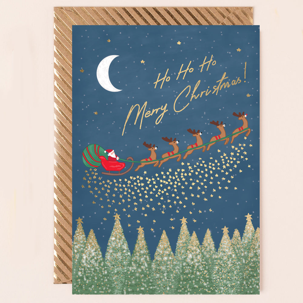 Christmas Flying Santa with Sleigh