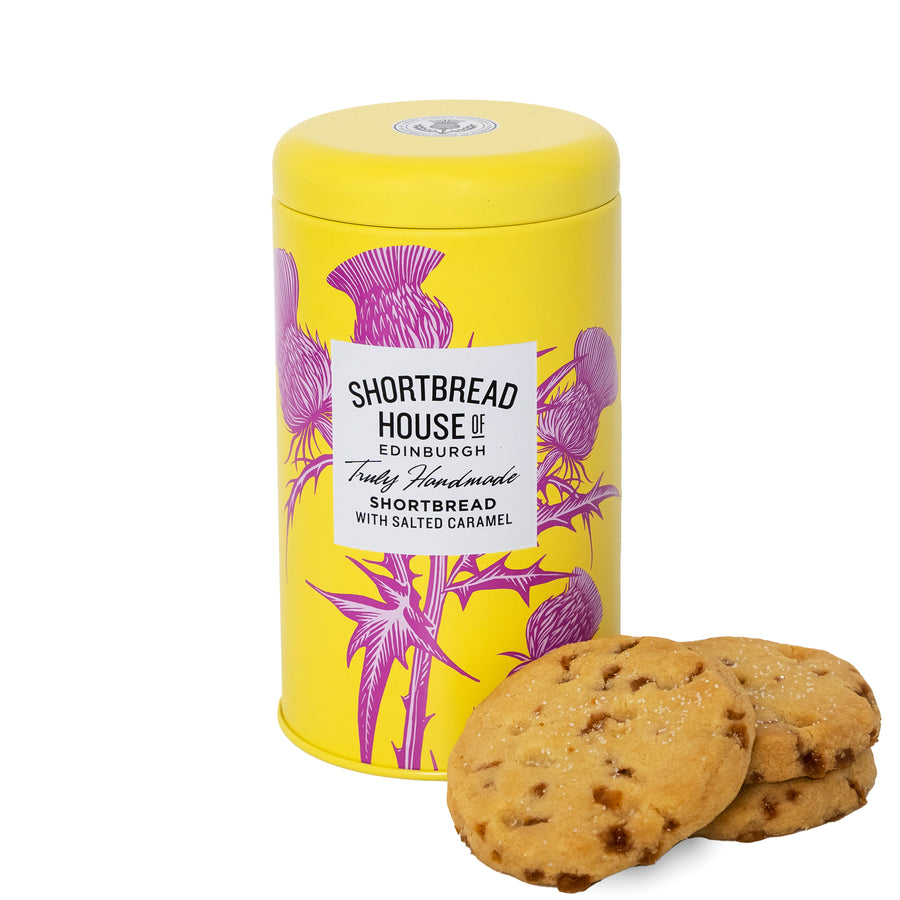 Tin of Truly Handmade Shortbread Biscuits with Salted Caramel