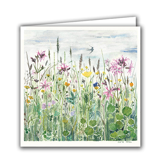 Swallow over Enlli Wetlands