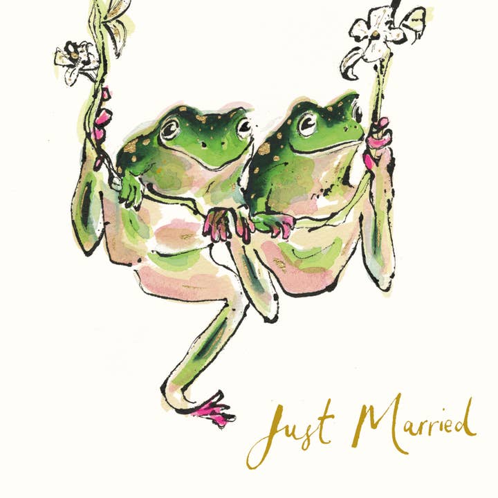 Just Married Frogs