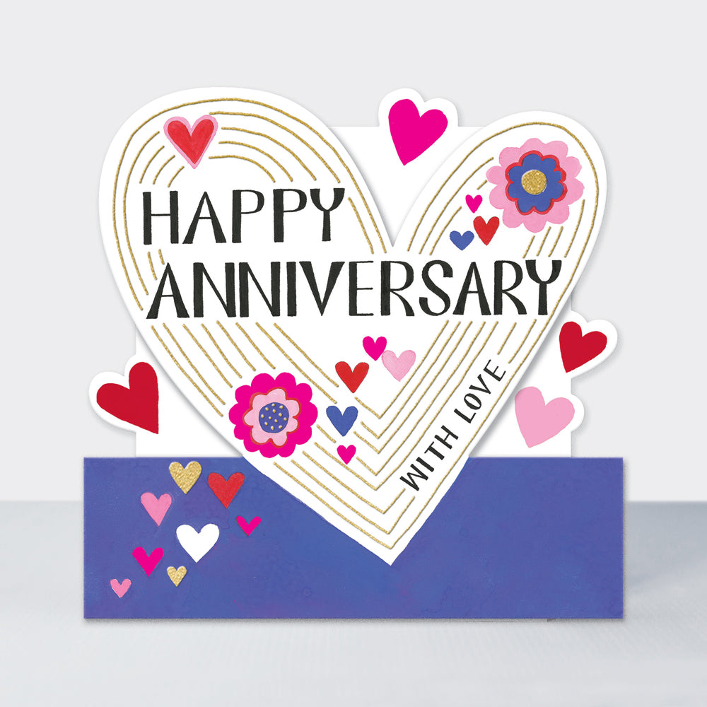 Happy Anniversary Hearts & Flowers