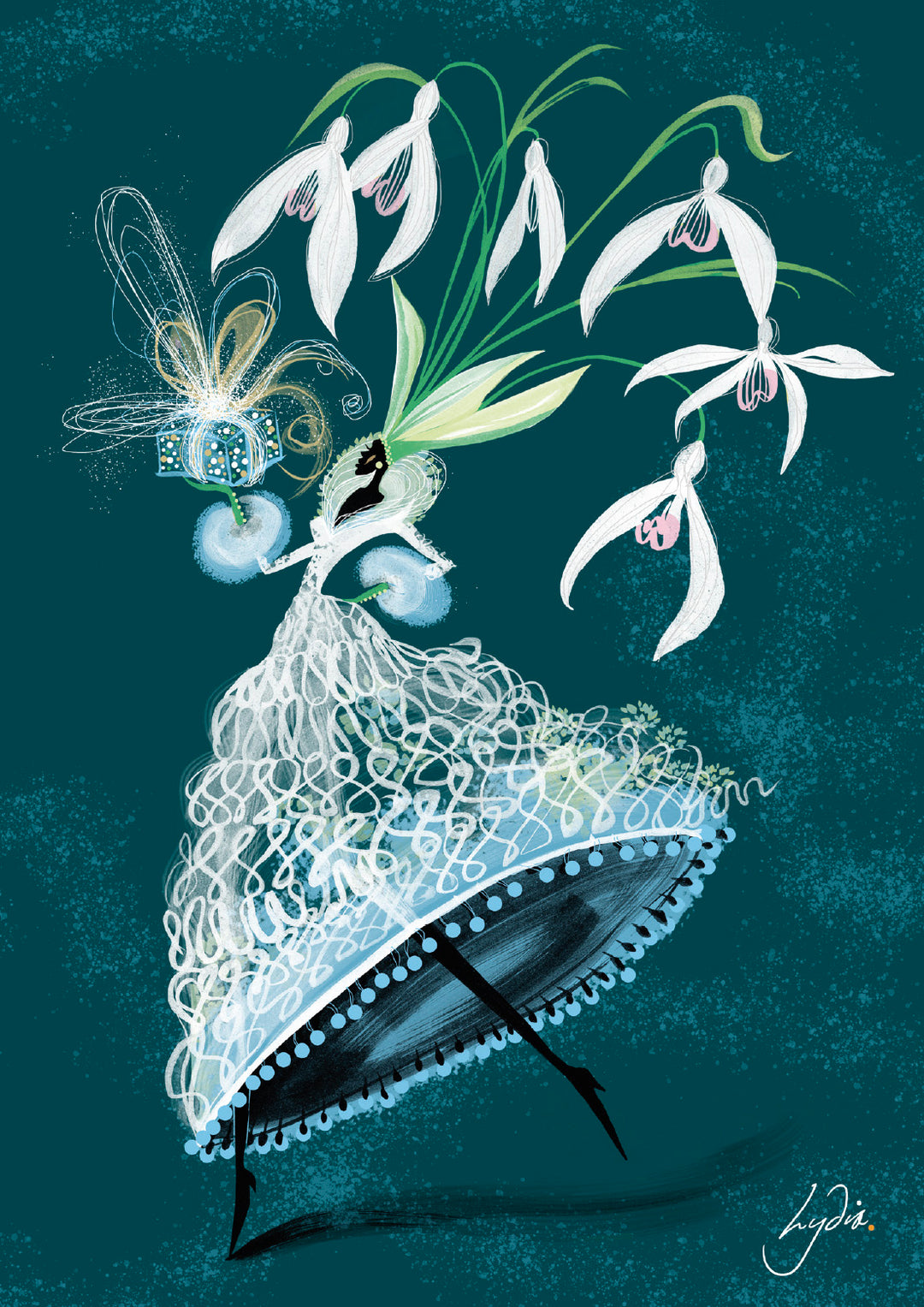 SNOWDROPS /DARK BG