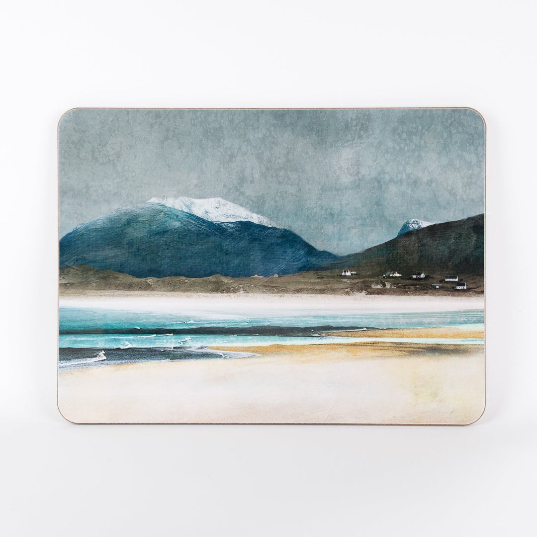 Winter Luskentyre Isle of Harris Cork Backed Table Mat