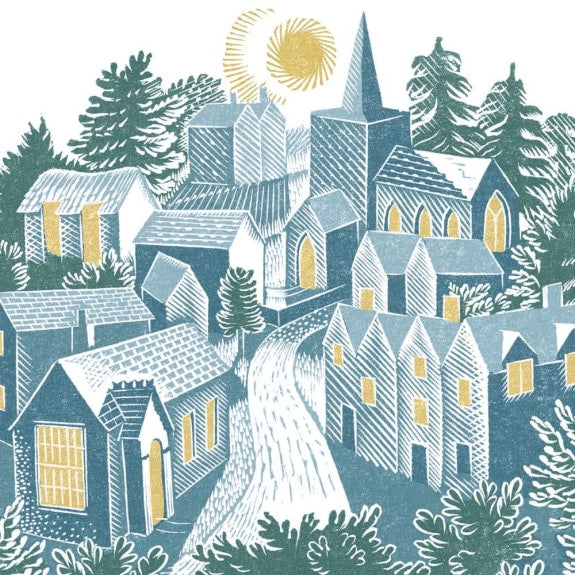 ERIC RAVILIOUS WINTER VILLAGE PACK OF 12