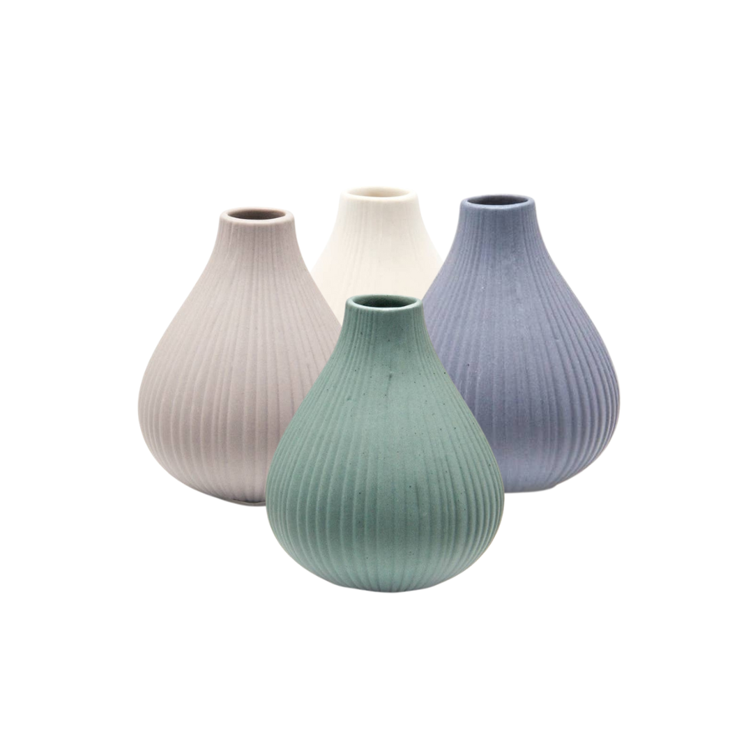 Frost Matte Bisque Bud Flower Vases