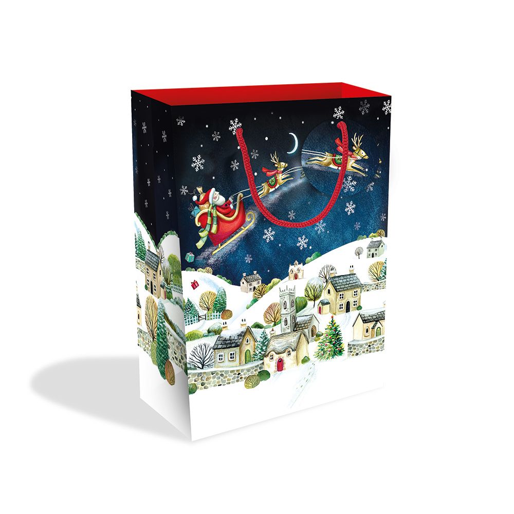 SANTA OVER THE ROOFTOPS LARGE BAG