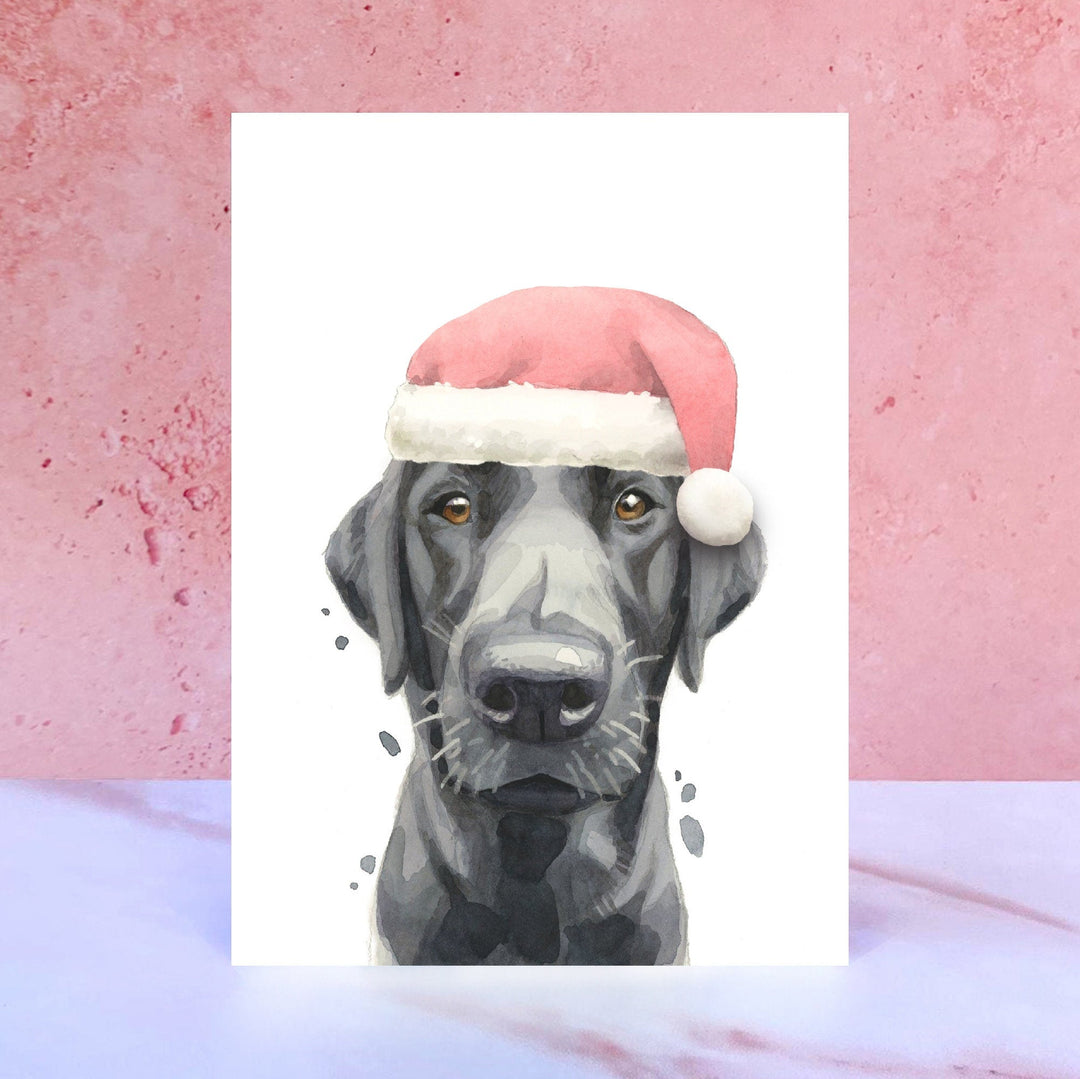 Black Lab Pompom Santa