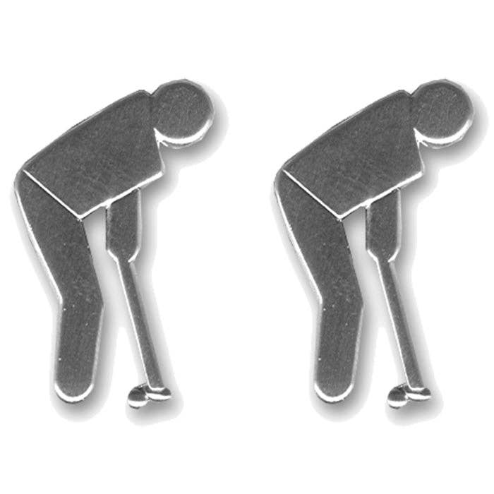Silver Finish Golfer Cufflinks