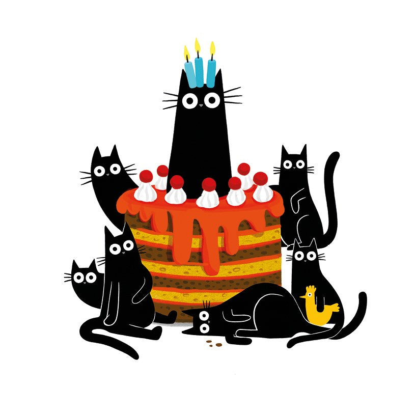 CATS & BIRTHDAY CAKE