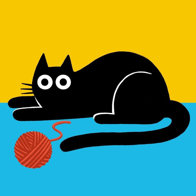 Cat and Wool Ball