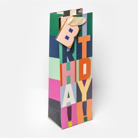Happy Birthday Bottle Gift Bag