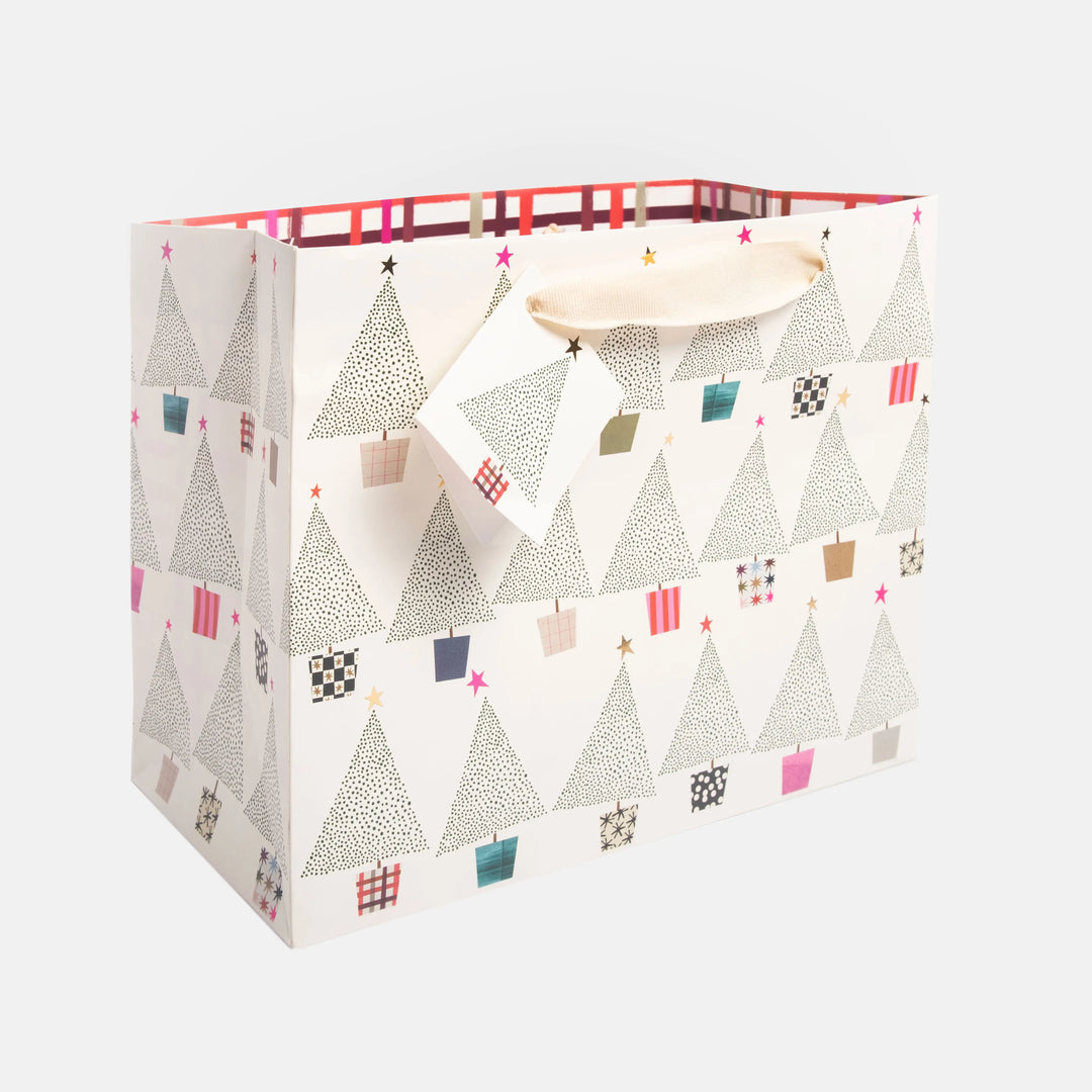 Dotty Christmas Trees In Pots Landscape Gift Bag