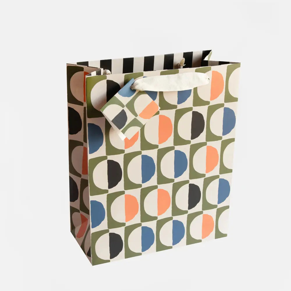 Stamped Circle Geo Large Gift Bag