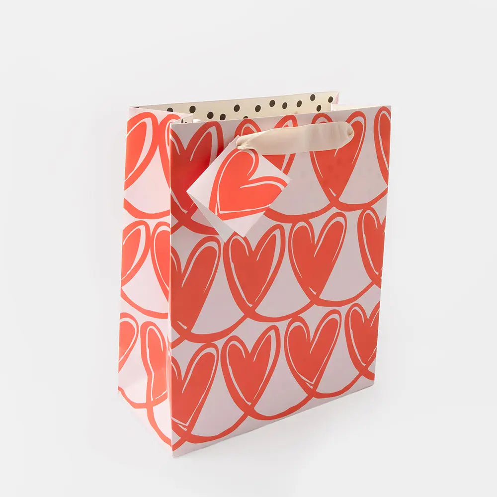 Pink Linked Hearts Large Gift Bag
