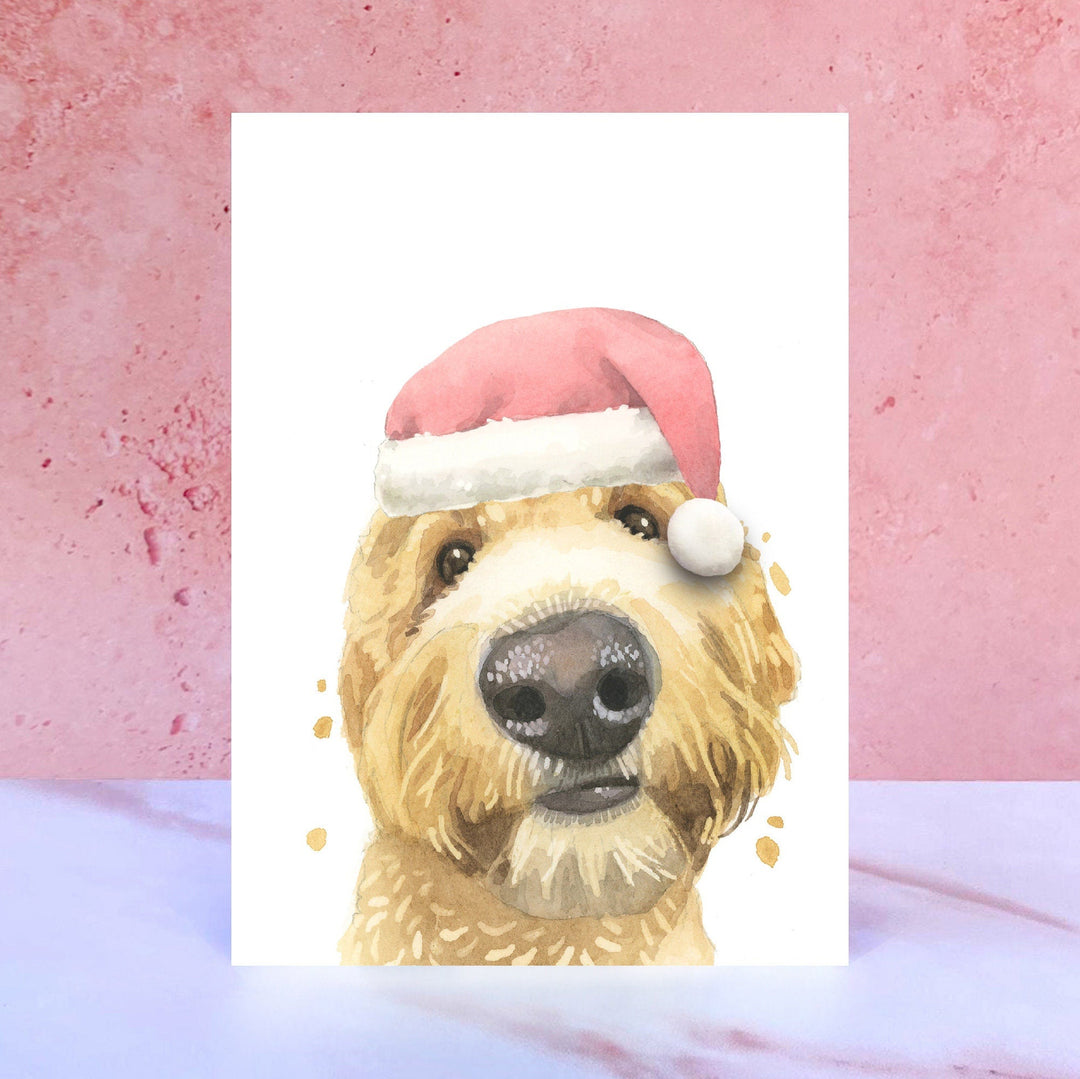 Golden Doodle Pompom Santa