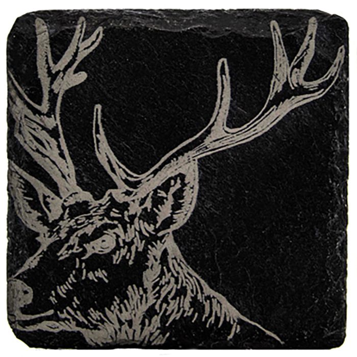 Stag Single Slate Coaster