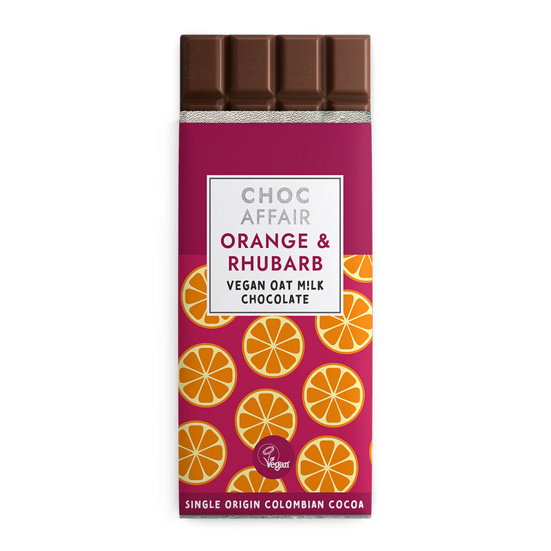 Orange and Rhubarb Oat M!lk Chocolate Bar