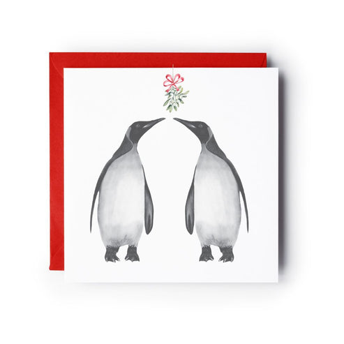 Penguin Kisses Mistletoe