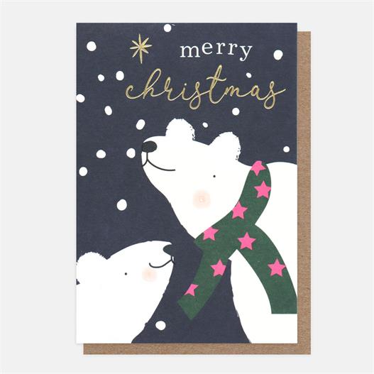 Merry Christmas Polar Bears Small Card Pack