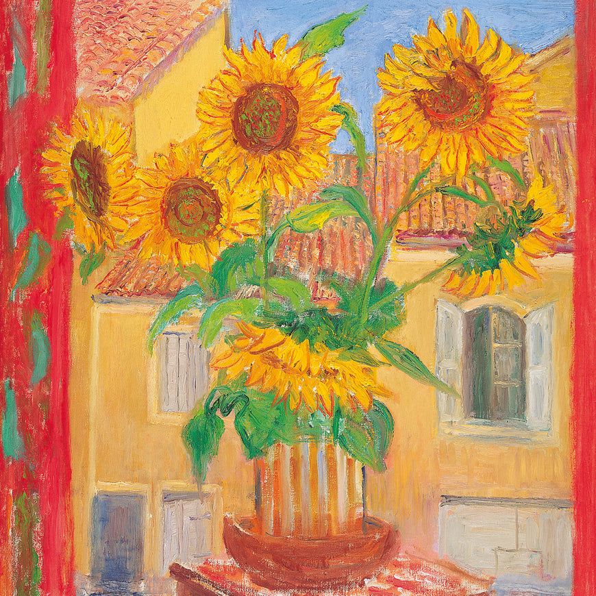 Sunflowers & house opposite, Bonnieux