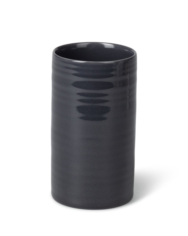 Tall Porcelain Pot  Charcoal