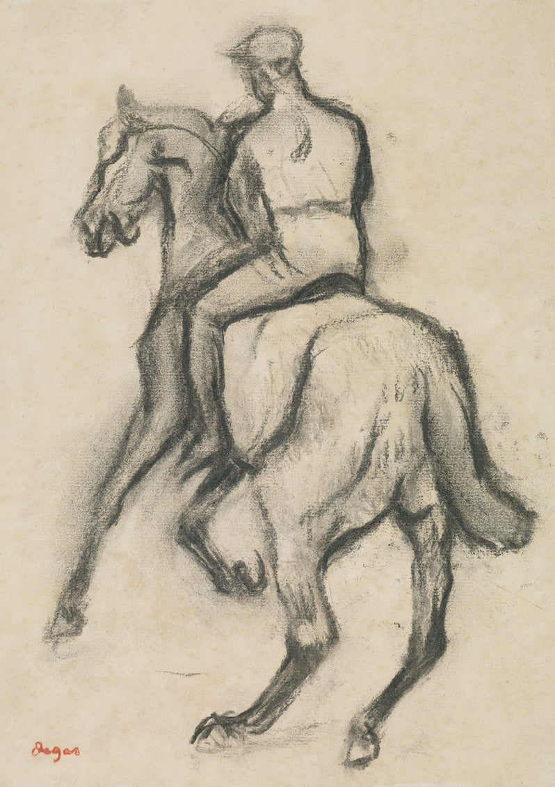 Jockey on Horseback seen from behind