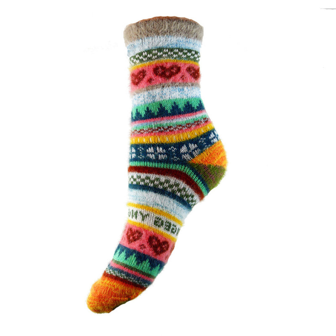 Multi Coloured Wool Blend  Socks