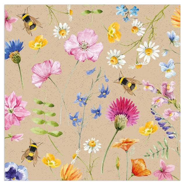 Flowers & Bees Napkin