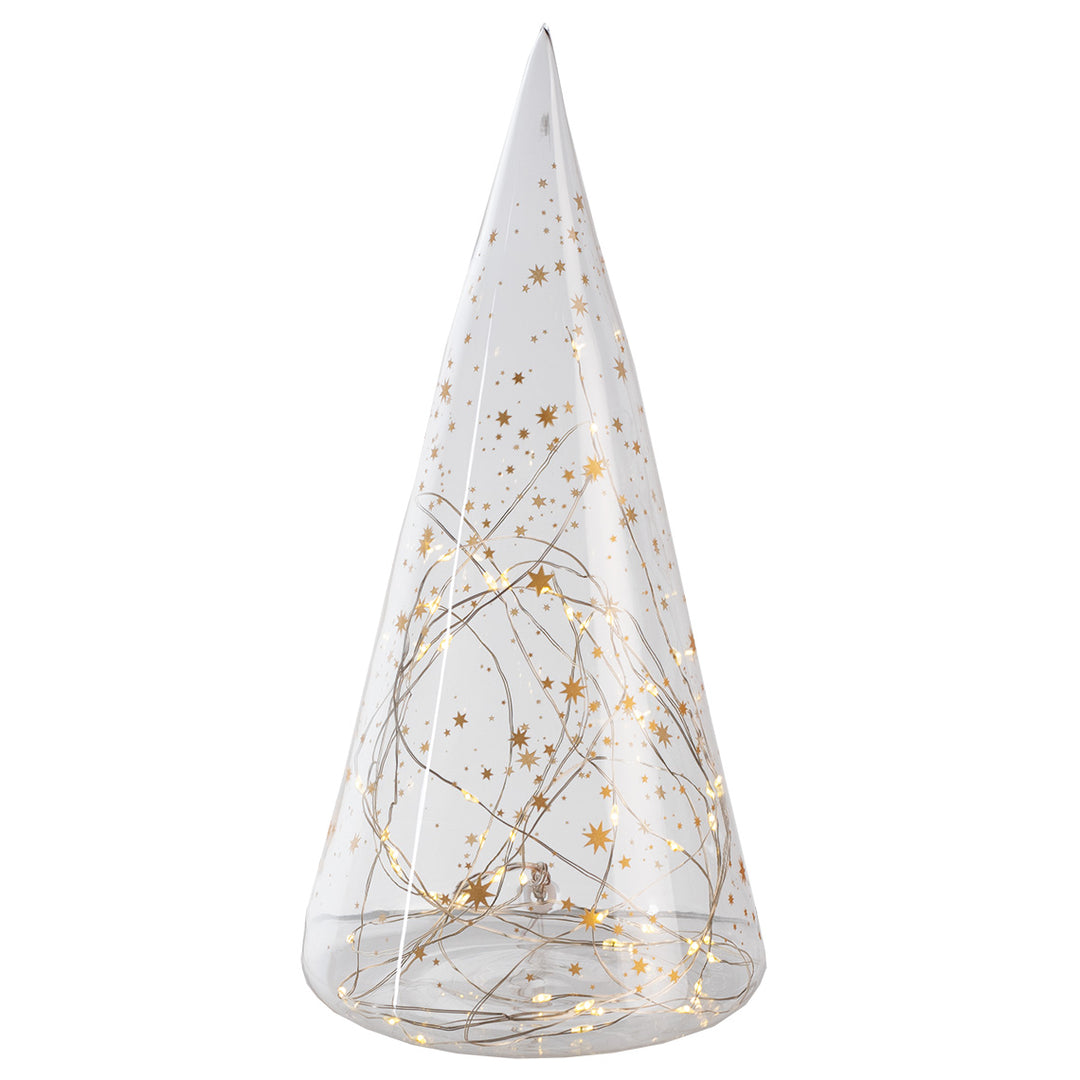 LED Glass Fir Stars Gold XL