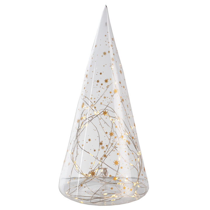 LED Glass Fir Stars Gold XL