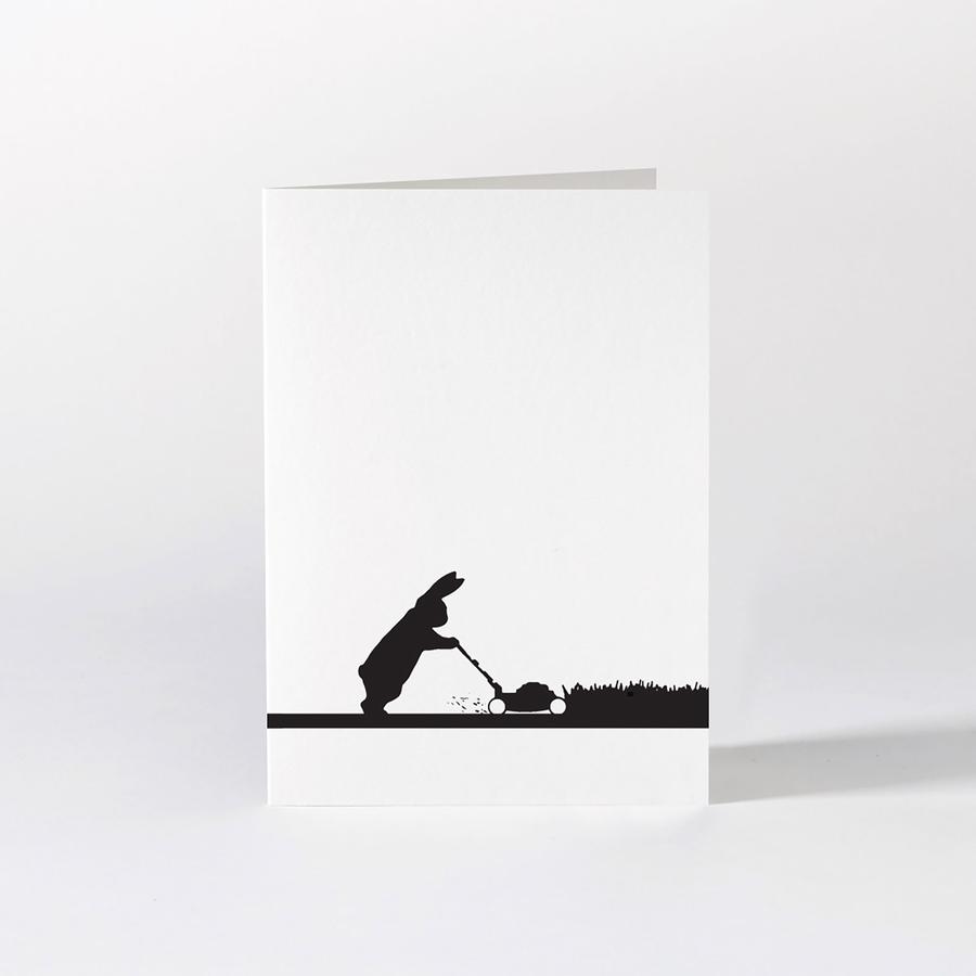 Mowing Rabbit Card