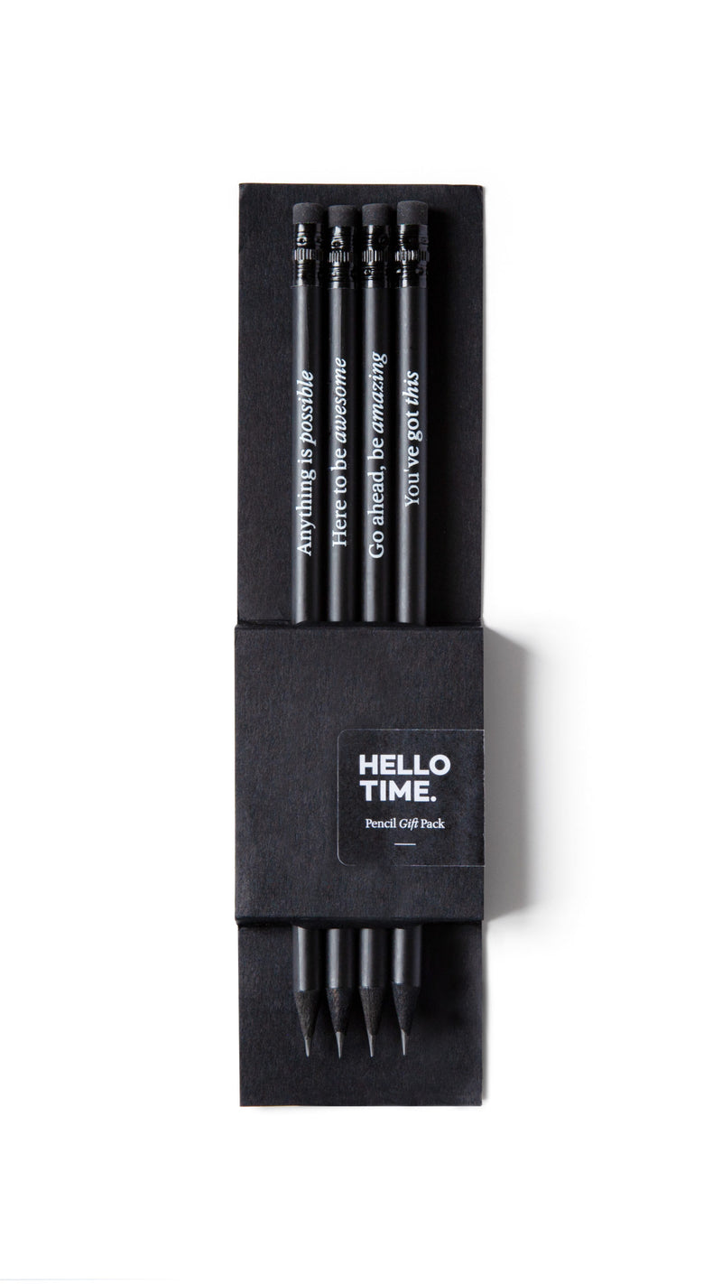 Hello Time Motivational Quote Pencil Set