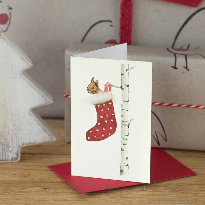 Mini Squirrel in Stocking