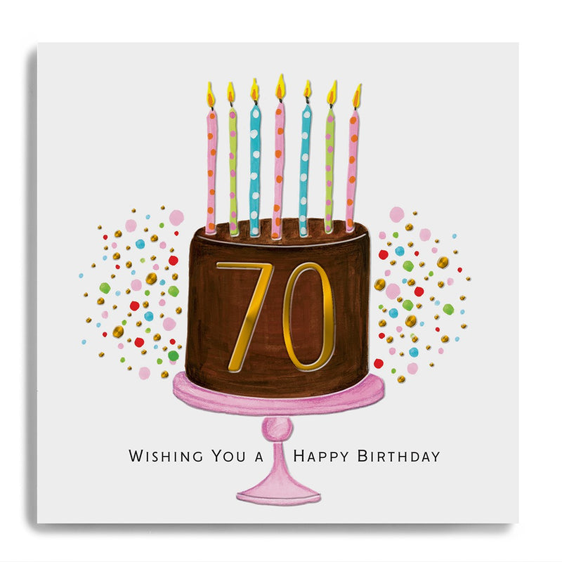 Wishing You a Happy Birthday 70 - Cake with Candles